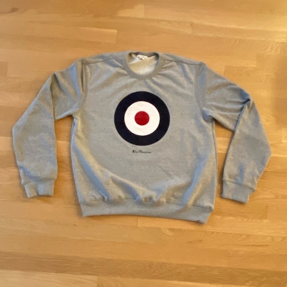 Ben Sherman Signature Organic Cotton Target Sweatshirt - Steel / Mens Size M - Picture 3 of 11
